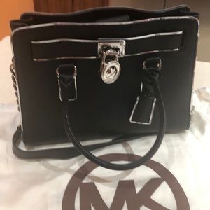 Black and silver Michael Kors purse